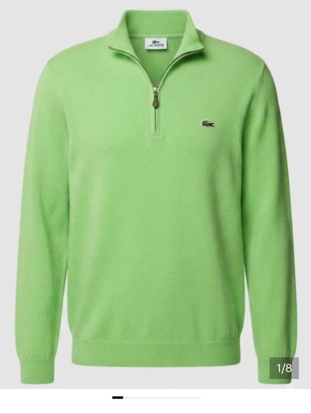Lacoste Men’s Lime Green Quarter-Zip Sweater